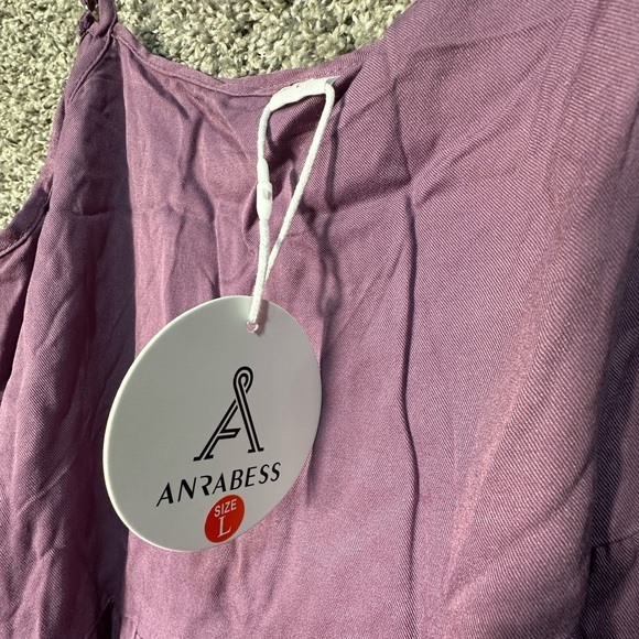 NWT Spaghetti Strap Asymmetric Tiered Maxi Dress Size Large - Picture 4 of 5